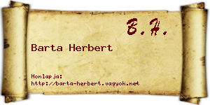 Barta Herbert névjegykártya