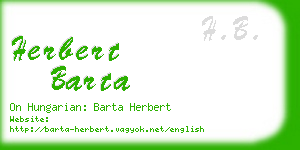 herbert barta business card